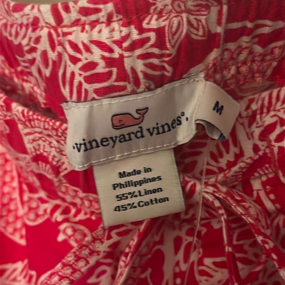 NWT Vineyard Vines Womens Pink Flamingo Print Linen Blend Short Sz Medium Preppy - Picture 8 of 9